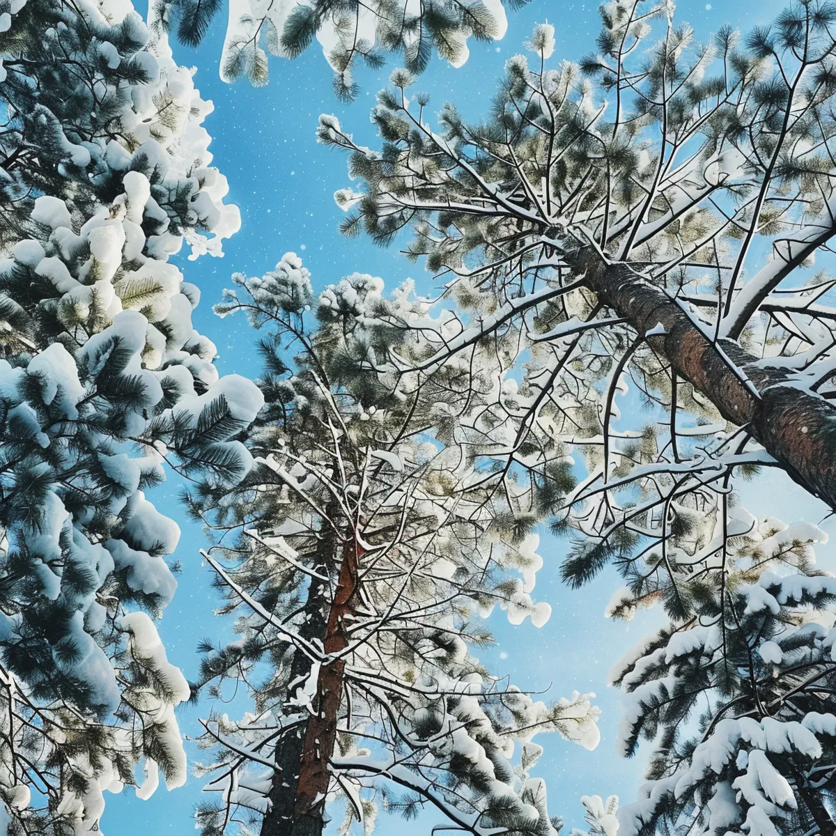 Snow-Covered Pine Trees Under Blue Sky - Free Stock Photo | FOCA Stock